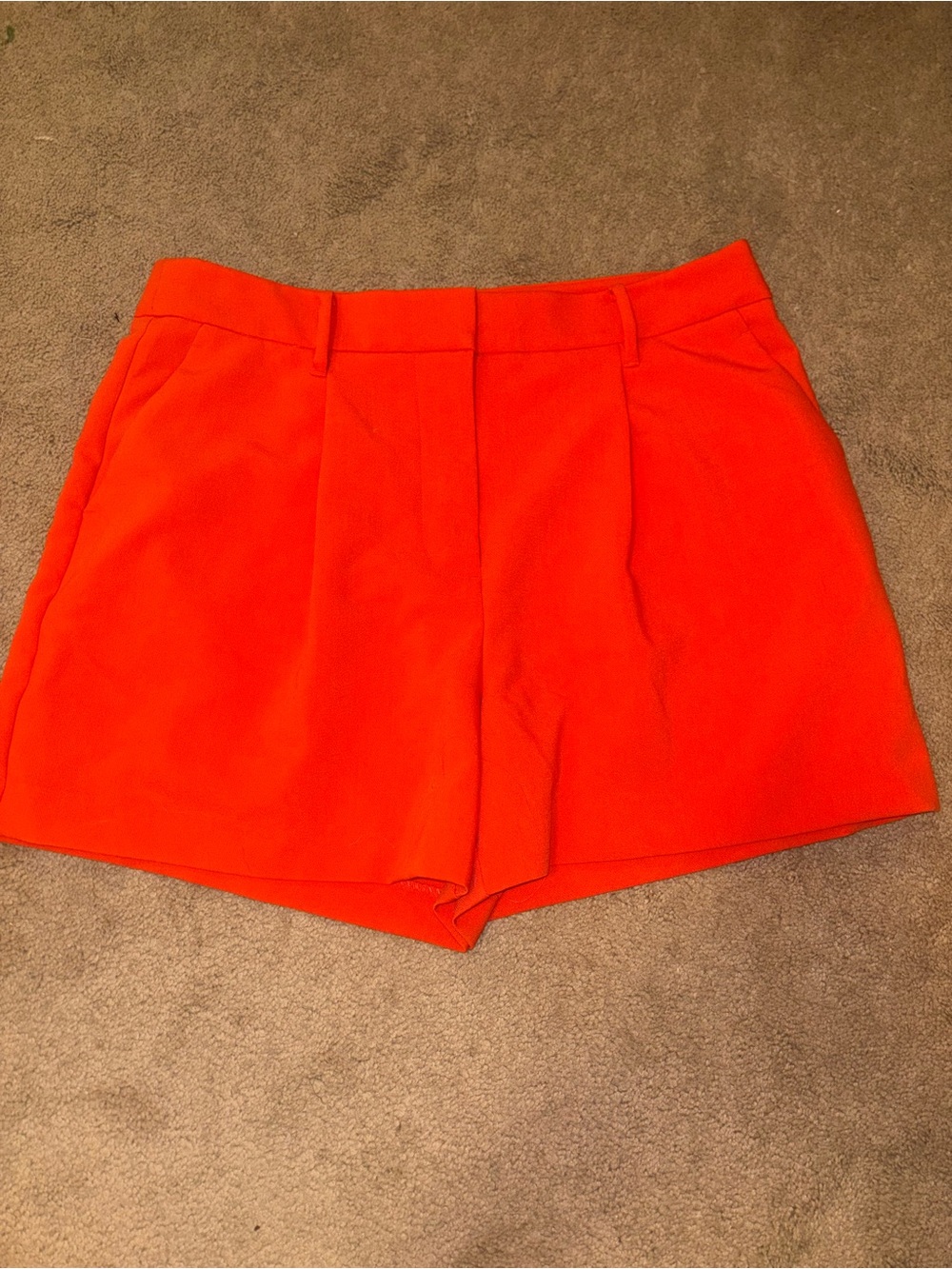 Nine West Bright Orange Tailored High-Waist Shorts